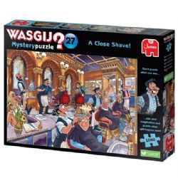 WASGIJ MYSTERY NO 27 BLEU CASSE-TÊTE 1000 PIÈCES - UN RASAGE DE TRÈS TRÈS PRÈS! #70-00337